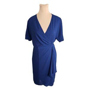 Babaton Aritzia Navy Blue Tie Waist Dress Sz S